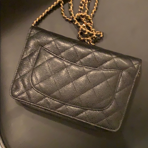 Chanel wallet on chain black Caviar skin with gold - Picture 2 of 4